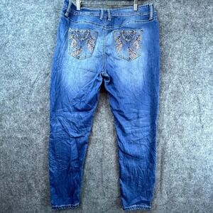 Hydraulic Jeans Womens 14 Blue Y2K Southwestern Embroidered Dream Catcher Tribal